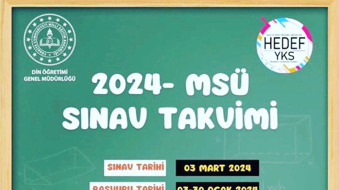 2024 MSÜ Sınav Takvimi